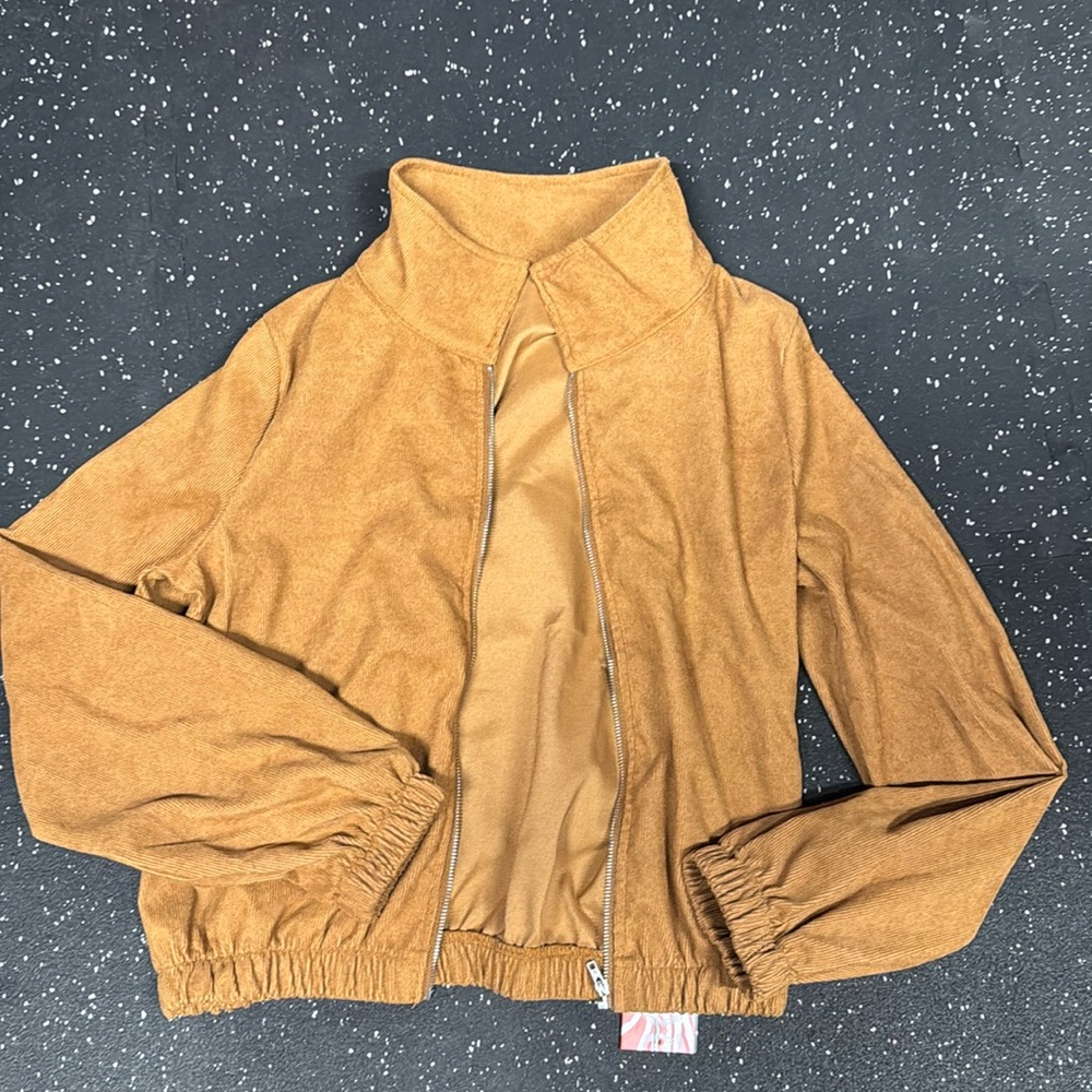 ROMWE small size 4 dark tan zip up jacket